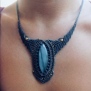 Labradorite macrame necklace